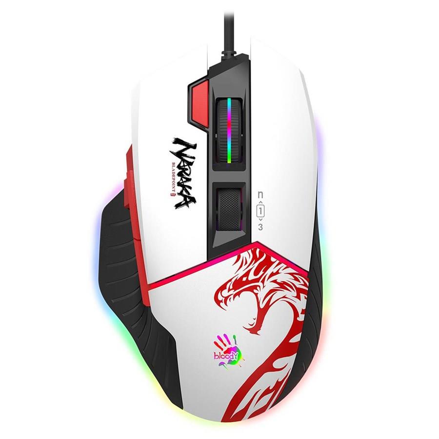 Bloody W95 Max Naraka Extra Fire Gaming Mouse - White - Ultra Core Activated