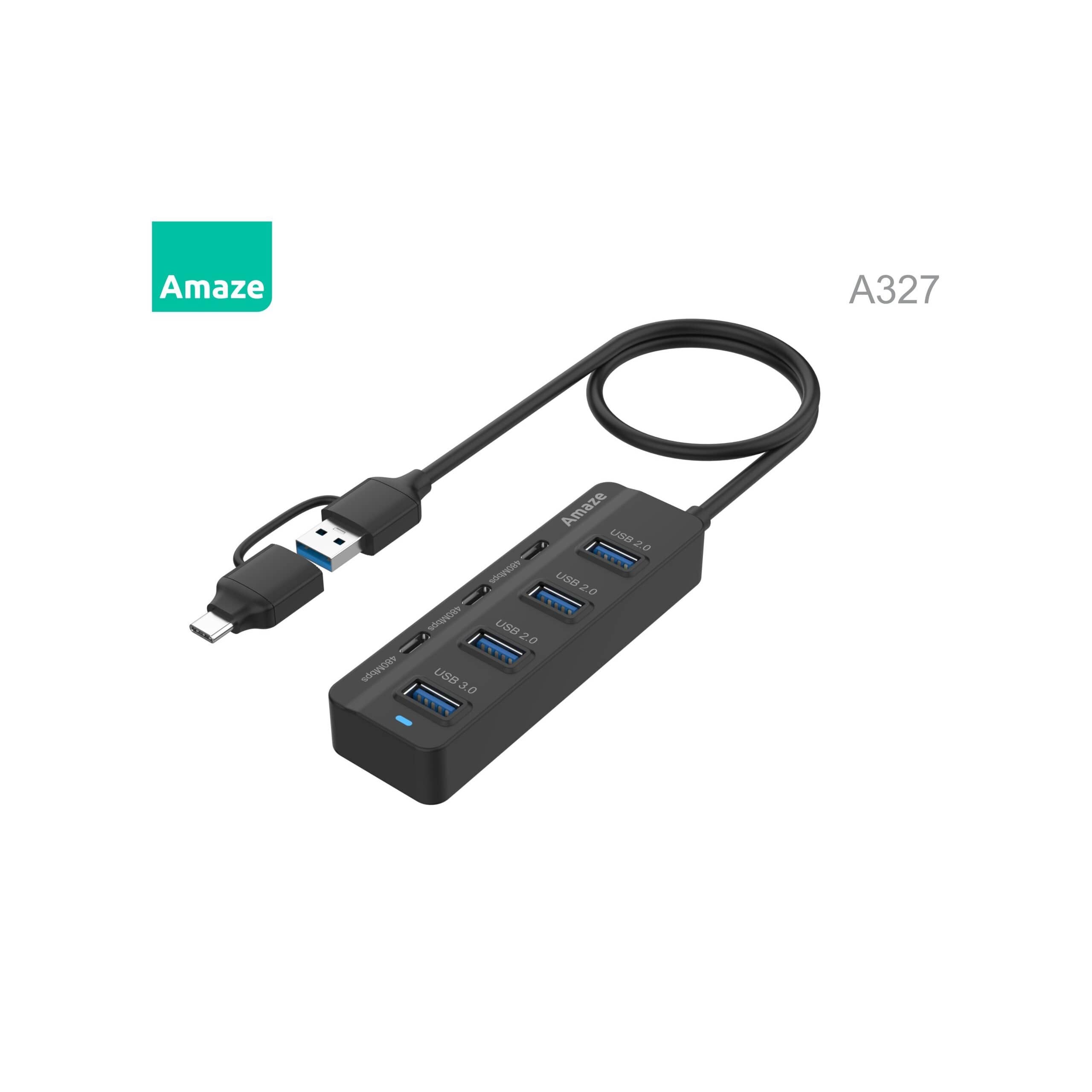 AMAZE A327 TYPE C + USB 3.0 7-PORT HUB