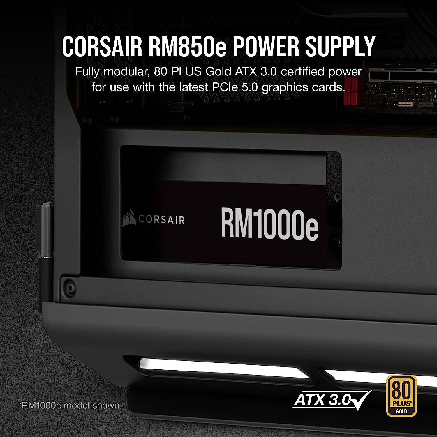 CORSAIR RM850e 80 PLUS Gold Fully Modular Low-Noise ATX Power Supply – Black