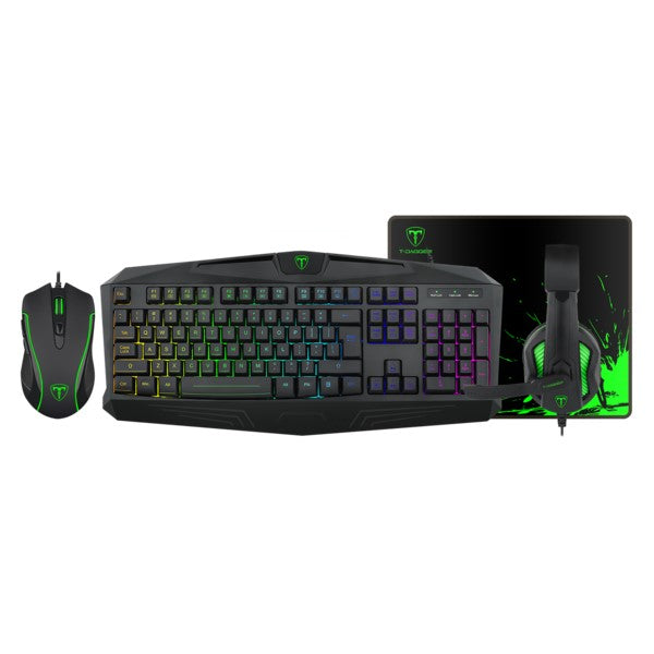 T-Dagger Legion T-TGS003 Mouse, Keyboard, Mousepad, Headset 4 In 1 Gaming Combo Set