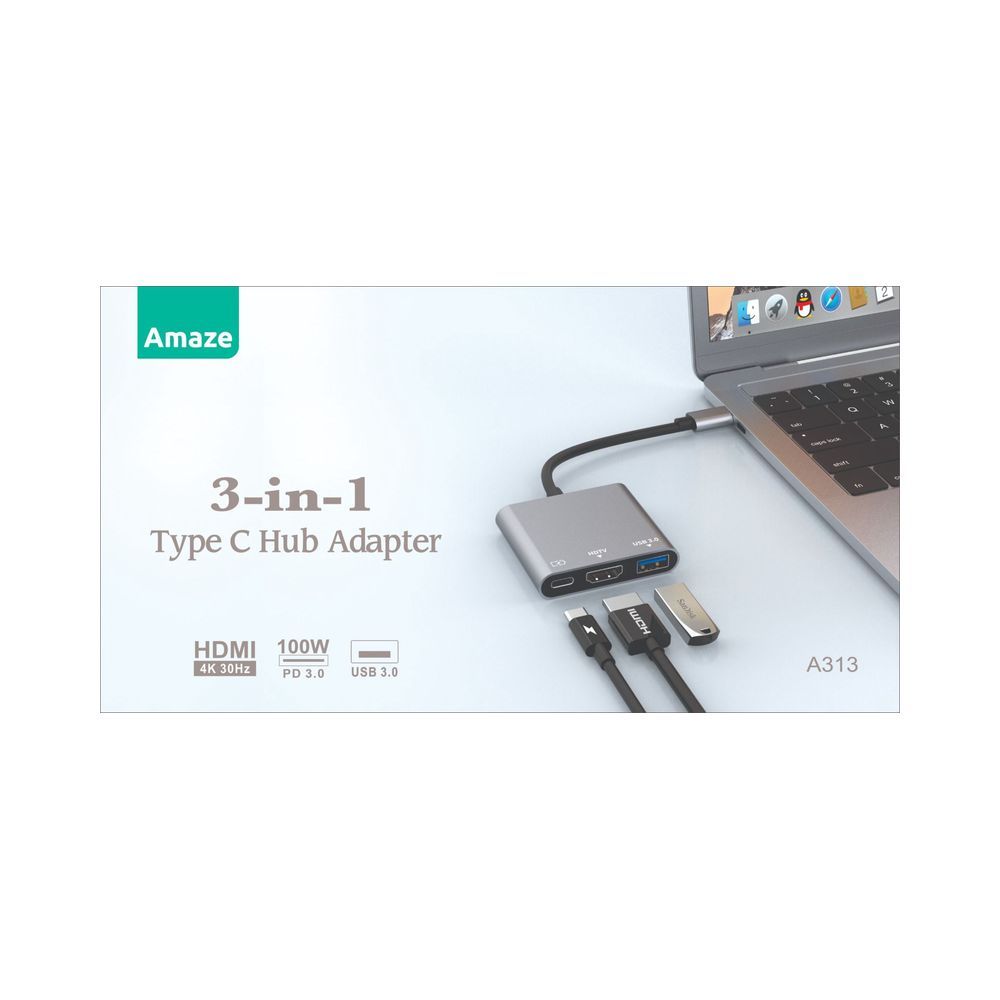 AMAZE 3-IN-1 TYPE C HUB ADAPTER A313