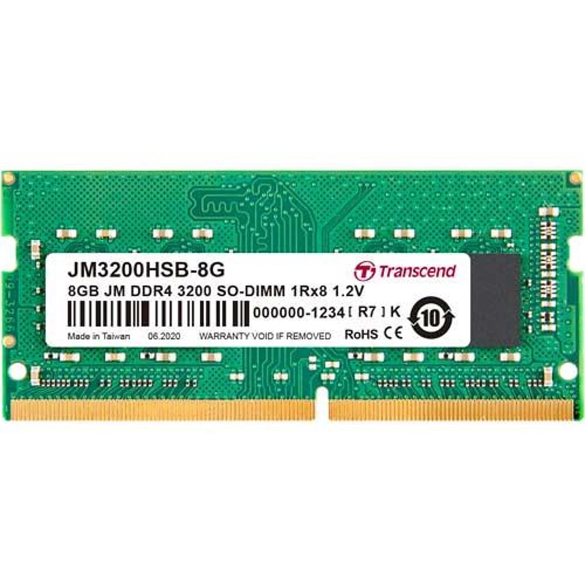 Transcend 8GB 3200MHz C22 SO-DIMM DDR4 Laptop Memory
