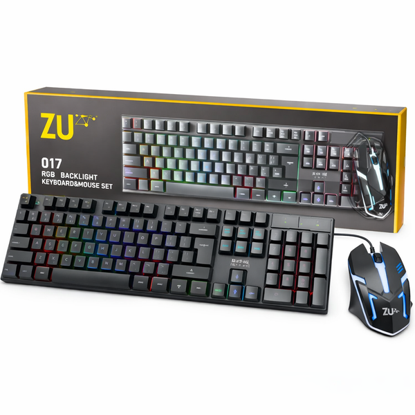 ZU 017 RGB Backlight Keyboard and Mouse Set - Gaming Wala Bhai