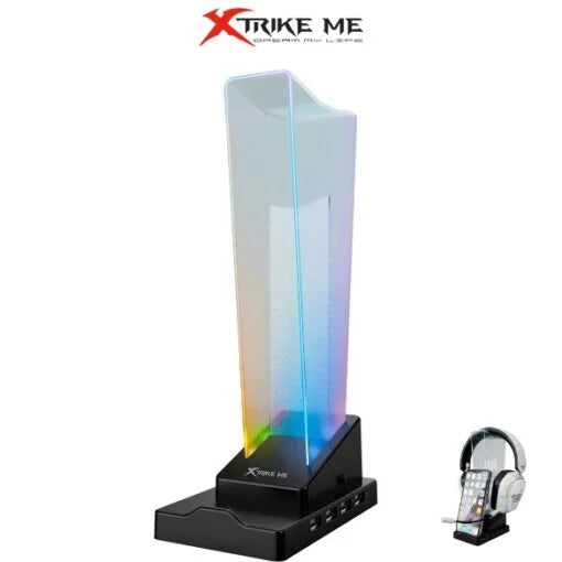 Xtrike Me HT-09 Headphone RGB Stand with Phone Holder and USB HUB 4 Ports