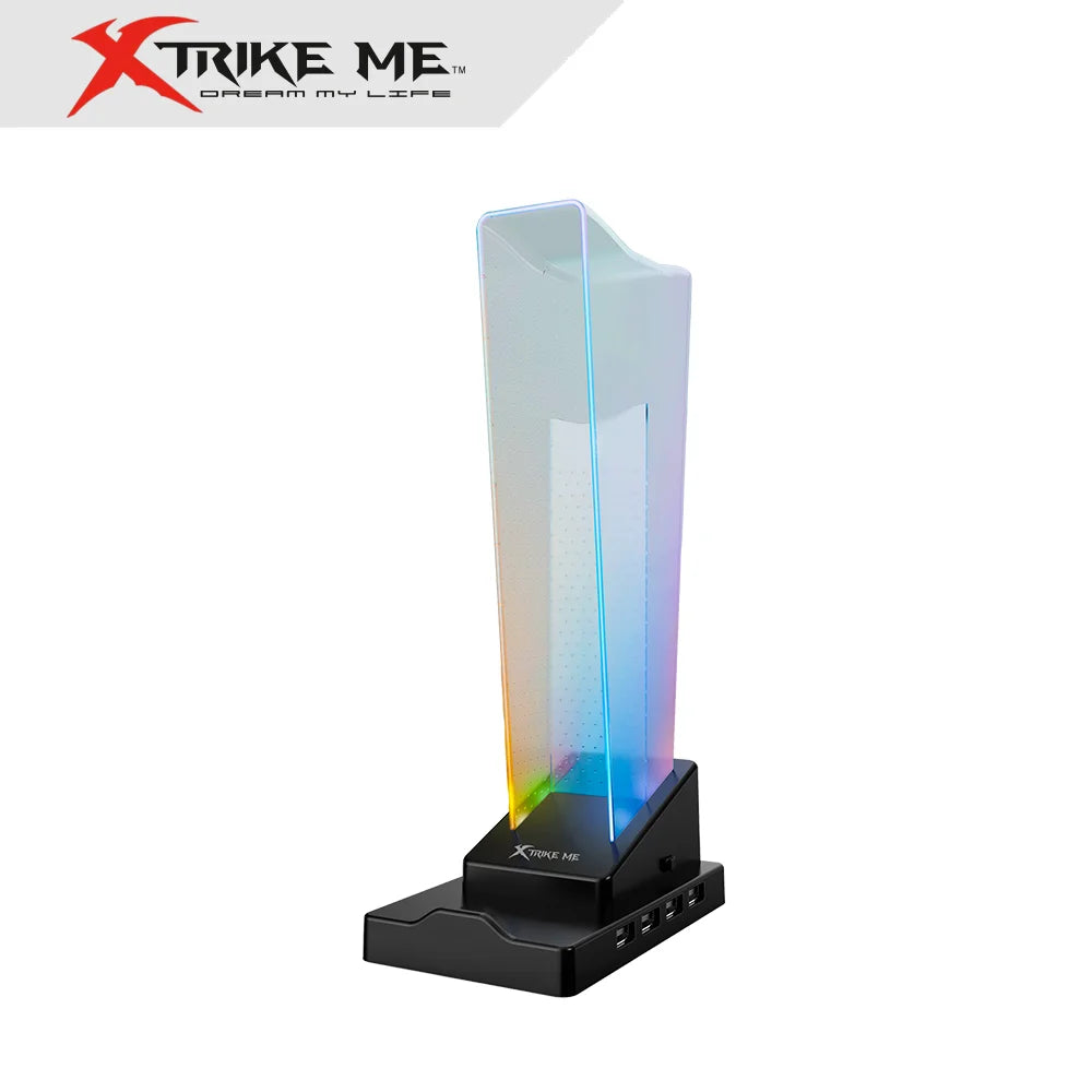 Xtrike Me HT-09 Headphone RGB Stand with Phone Holder and USB HUB 4 Ports