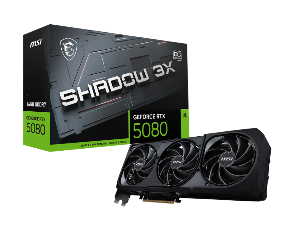 MSI GeForce RTX 5080 SHADOW 3X 16G OC Graphics Card product image