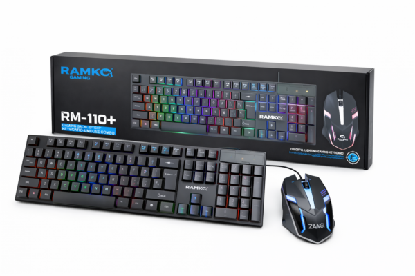 RAMKO RM110+ RGB Backlight Keyboard and Mouse Set - Gaming Wala Bhai