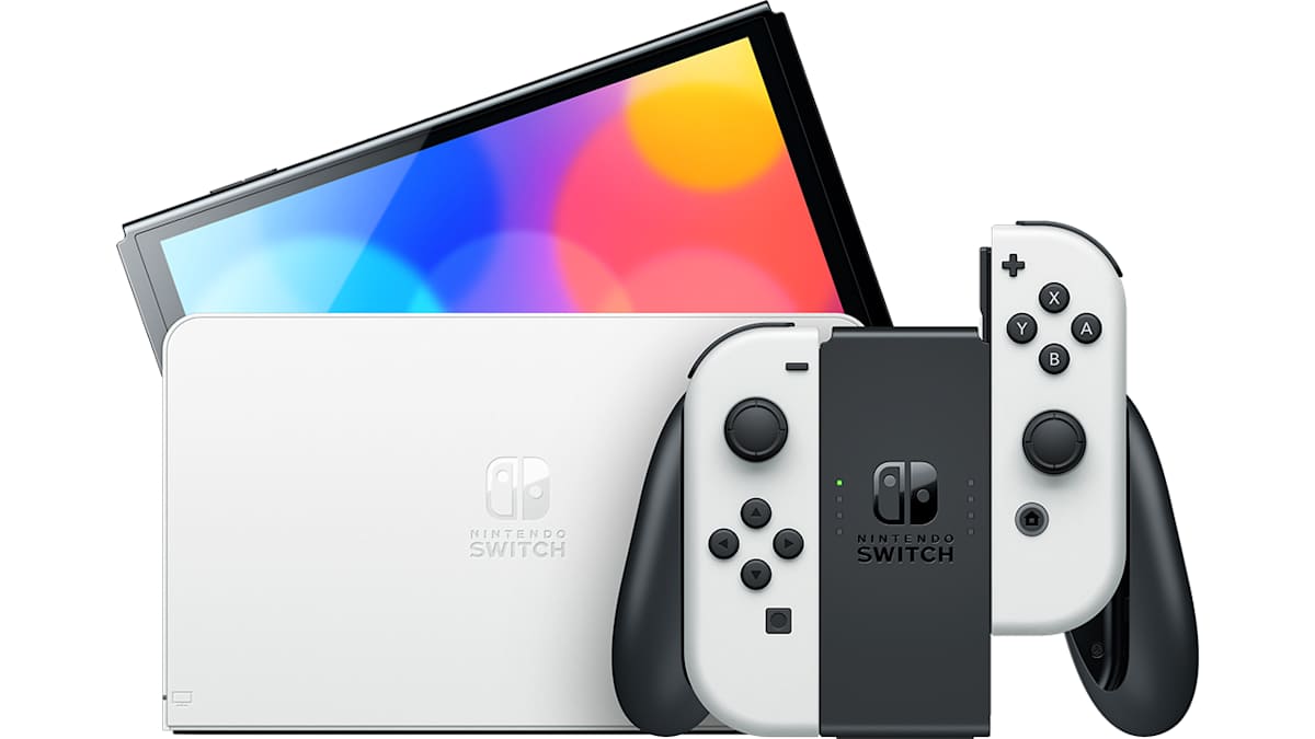 Nintendo Switch OLED console with dock, Joy-Con and grip
