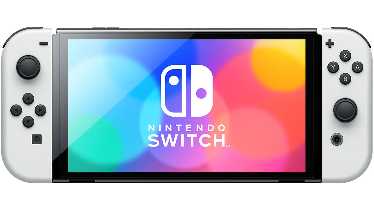 Nintendo Switch OLED Model white Joy-Con console front view