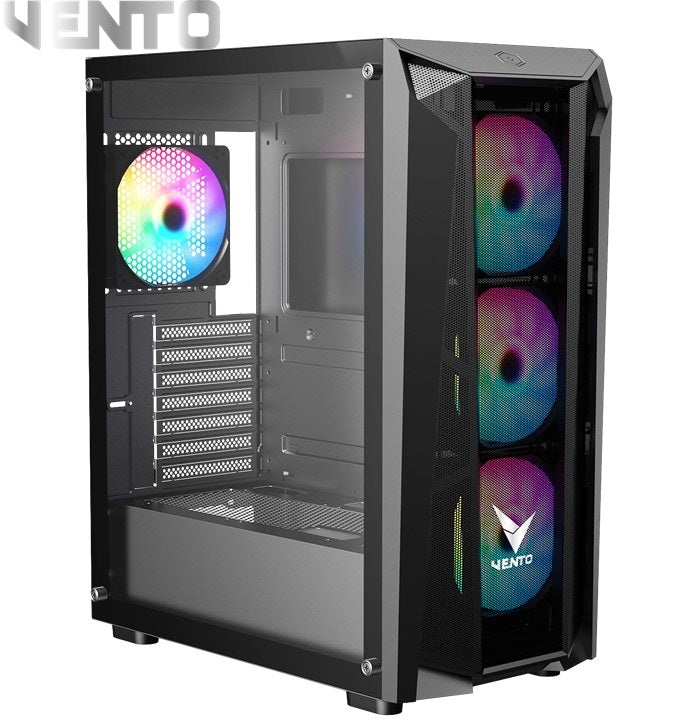 VENTO VG15FE Tempered Glass 4 ARGB Fans Gaming Casing With 550W Bronze PSU
