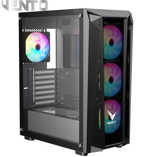 VENTO VG15FE Tempered Glass 4 ARGB Fans Gaming Casing With 550W Bronze PSU - Gaming Wala Bhai