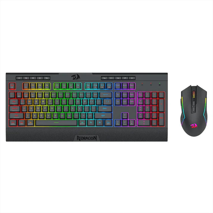 Redragon S151 PRO RGB Full Size Membrane Keyboard & Mouse Wireless Combo