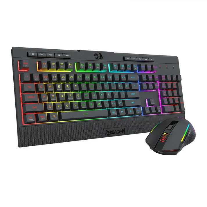 Redragon S151 PRO RGB Full Size Membrane Keyboard & Mouse Wireless Combo