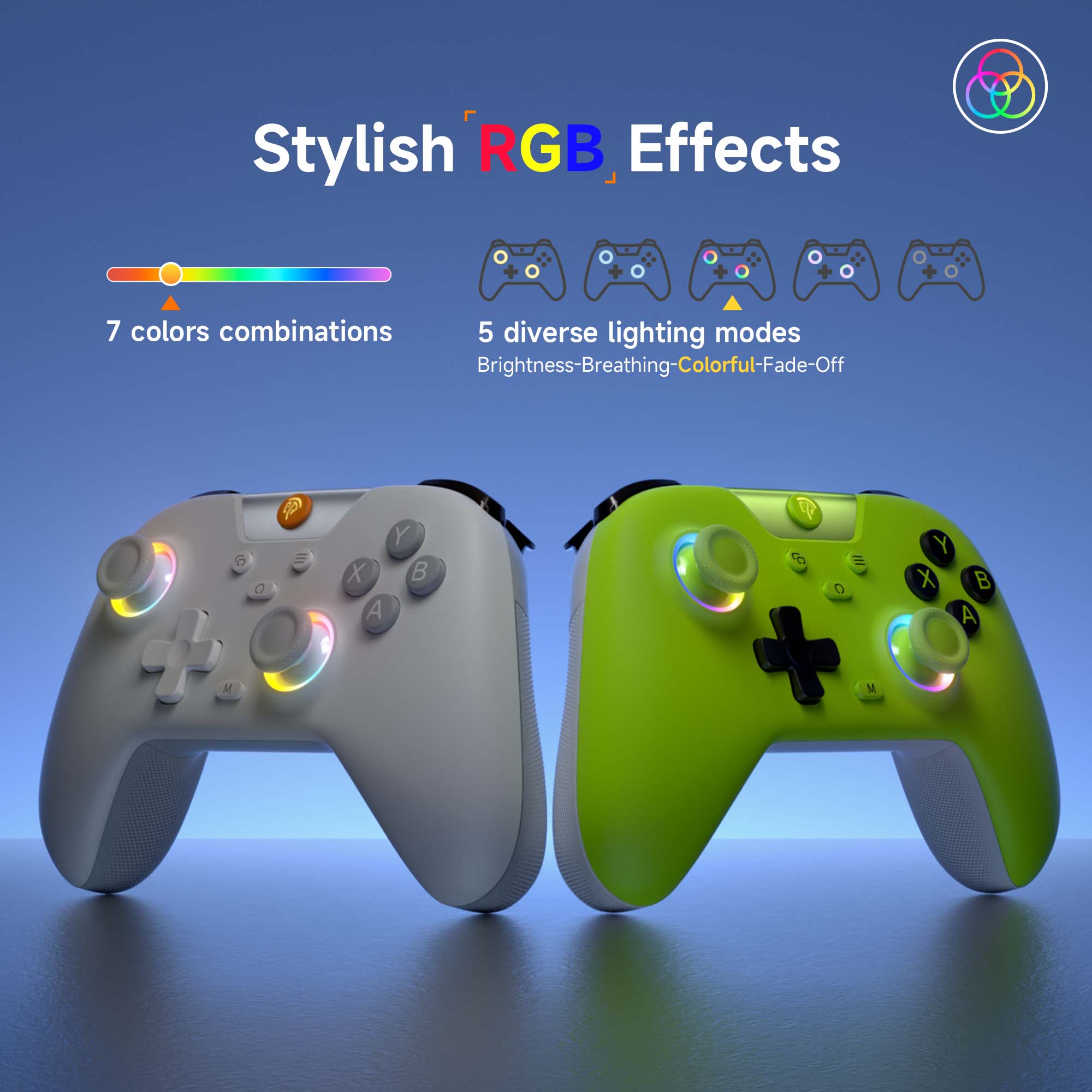 EasySMX X05 wireless gaming controller with RGB lighting