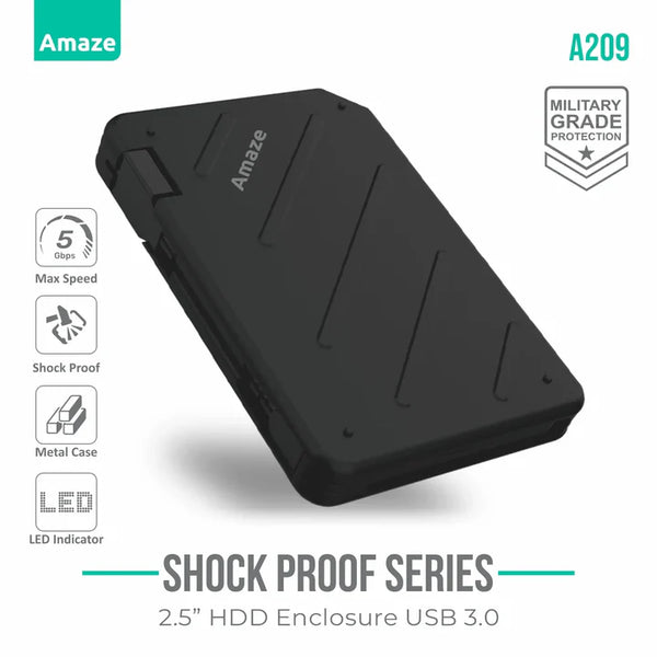 AMAZE SHOCK PROOF 2.5" HDD CASE USB 3.0 | A209 - Gaming Wala Bhai