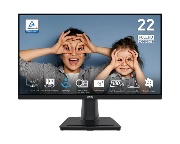MSI PRO MP225, 21.5″ (1920×1080) FHD 100Hz, IPS Business Monitor