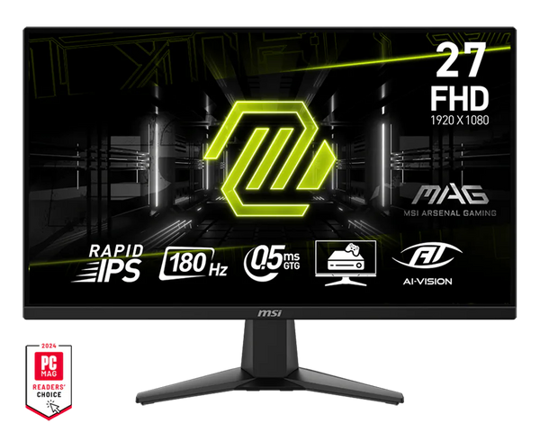 MSI MAG 275F, 27″ (1920×1080) FHD 180Hz 0.5ms, Rapid IPS Gaming Monitor