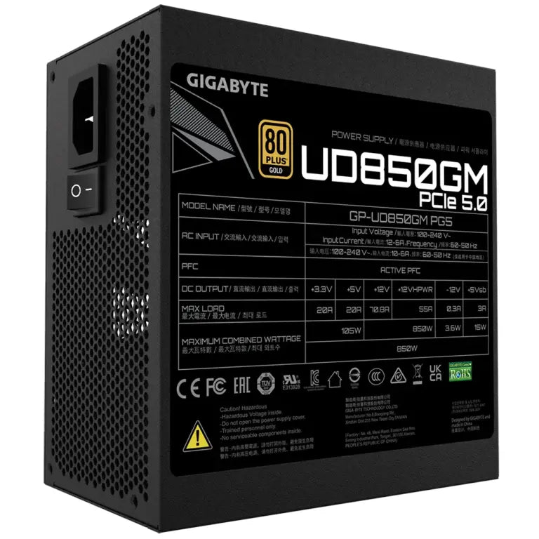 Gigabyte UD850GM PG5 850W 80 Plus Gold Fully Modular Power Supply