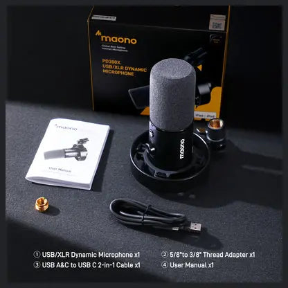 MAONO PD300X Dynamic Microphone USB and XLR Connection