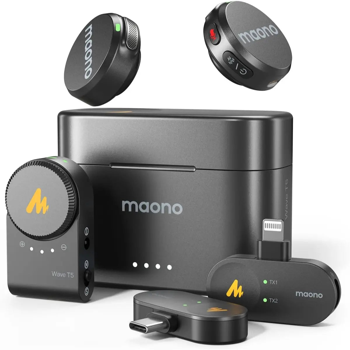 MAONO WAVE T5 PA3 TYPE-C/LIGHTNING & CAMERA RECEIVER MICROPHONE