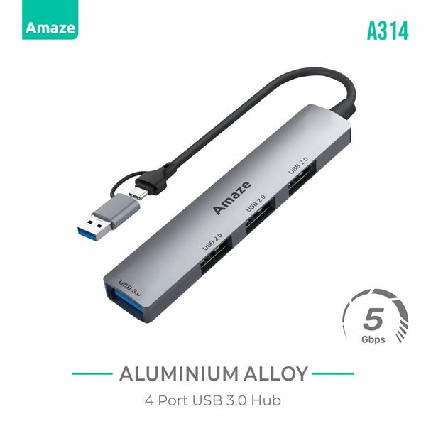 Amaze 4-Ports USB 3.0 Hub | A314 - Gaming Wala Bhai