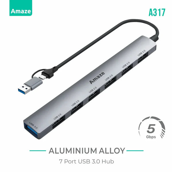 Amaze 7 Ports USB 3.0 Hub | A317 - Gaming Wala Bhai