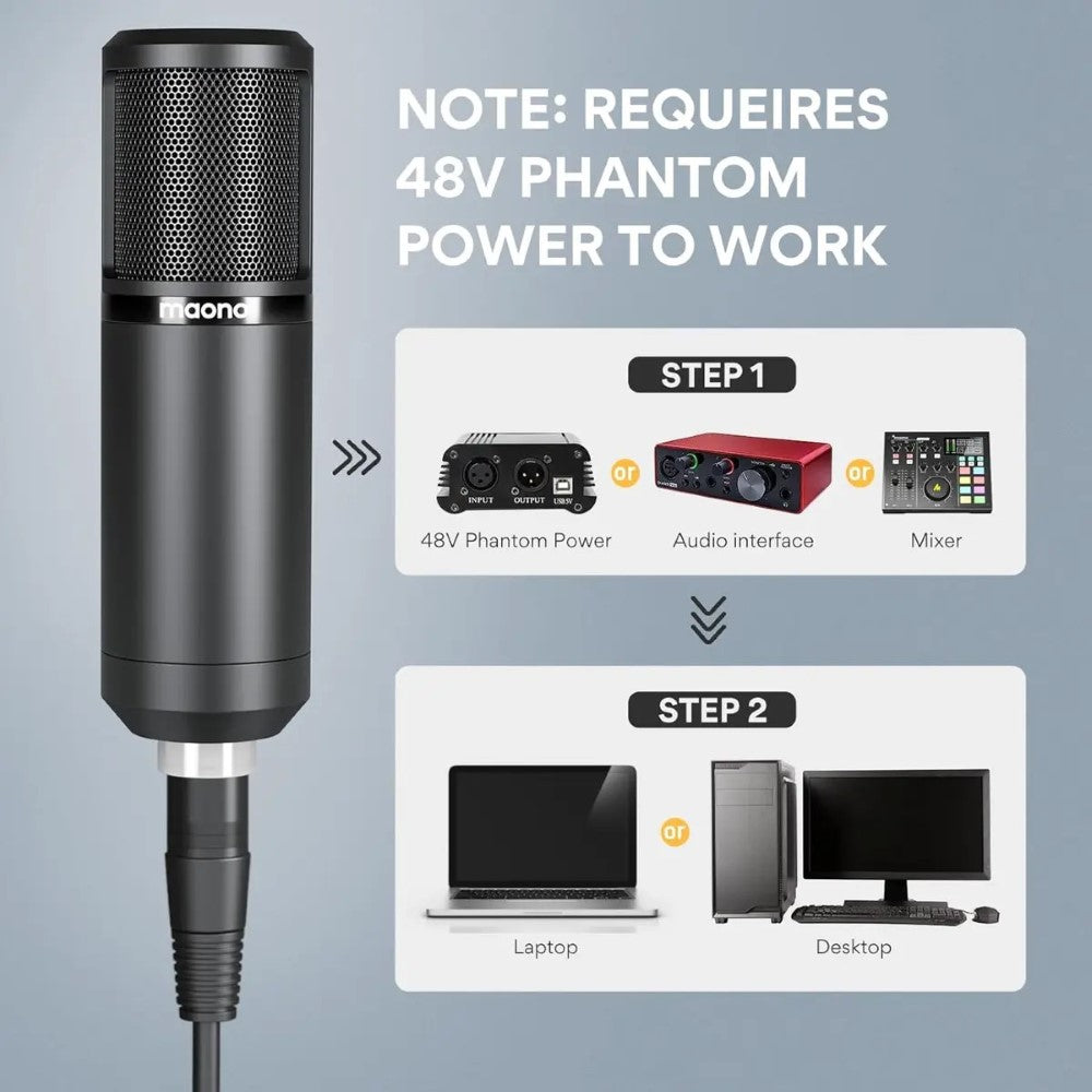 MAONO PM320 Studio Condenser XLR Microphone