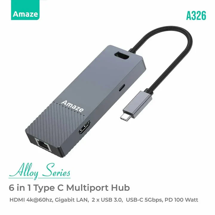 Amaze Alloy Series 6-in 1 Multiport Hub | A326