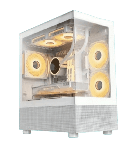 Sonic E3BL M-ATX ARGB Gaming Case (3x ARGB Fans) – Black/White