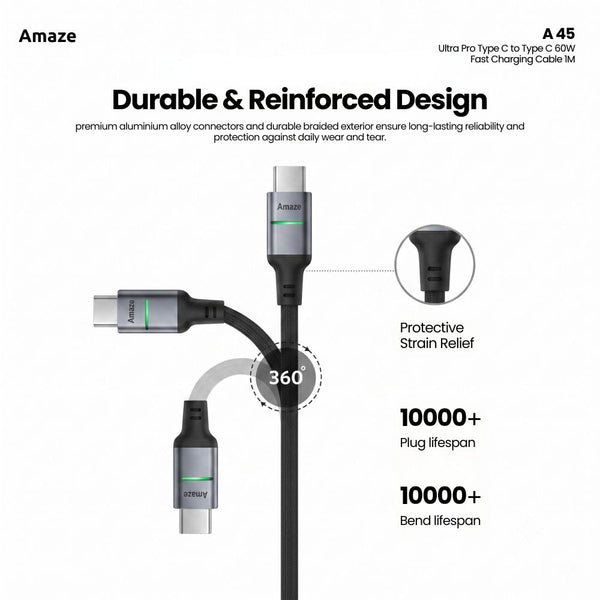 Amaze A45 Type C to Type C 60W cable