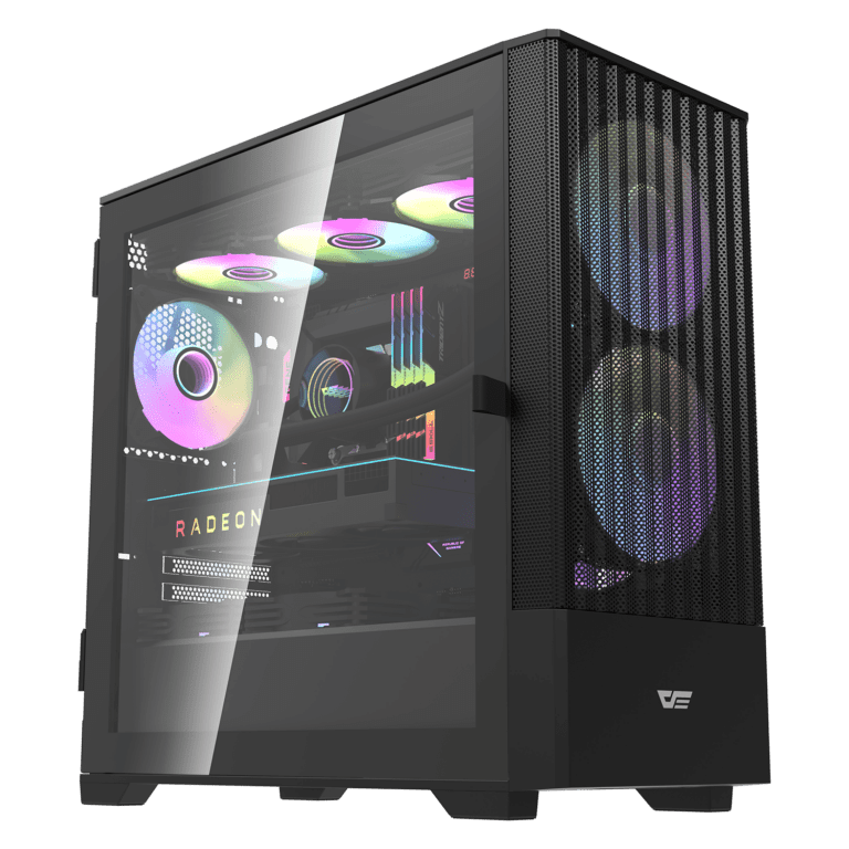 DarkFlash DK415M M-ATX Gaming Case – Black
