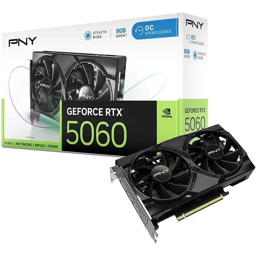 PNY NVIDIA GeForce RTX 5060 8GB Overclocked Dual Fan OC Graphics Card