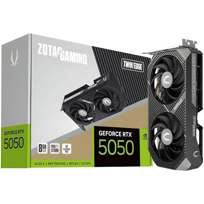 ZOTAC Gaming GeForce RTX 5050 Twin Edge Graphics Card, 8GB GDDR6, 128-Bit