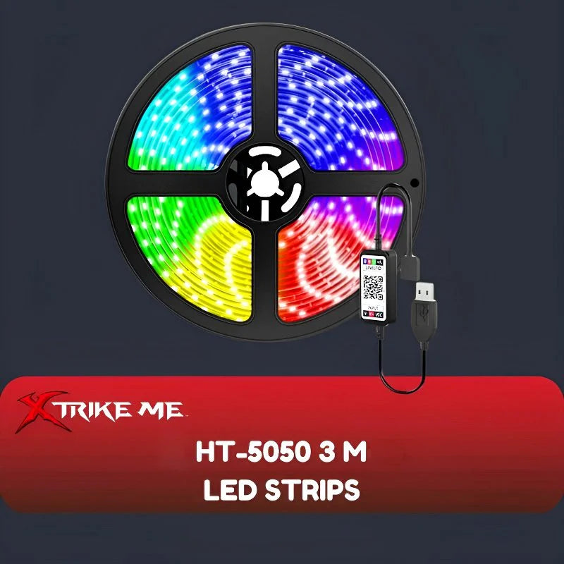 Xtrike-Me HT-5050-B3 Bluetooth V4.2 RGB LED Strip with App Control (3m)