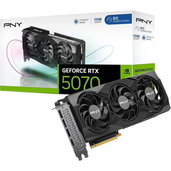 PNY GeForce RTX 5070 OC Overclocked Triple Fan 12GB GDDR7 Graphics Card