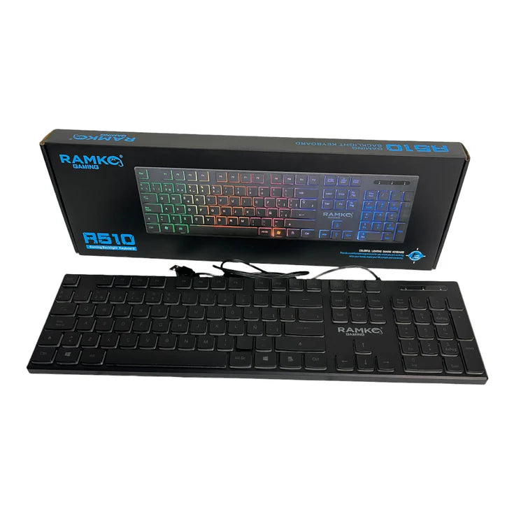 RAMKO R510 RGB Gaming Keyboard – Silent & Soft Keys, Backlight Design