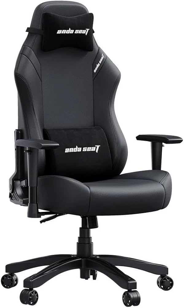 AndaSeat Luna Ergonomic Gaming Chair - Black/Black & Red/Grey (Leather/Fabric) - Gaming Wala Bhai