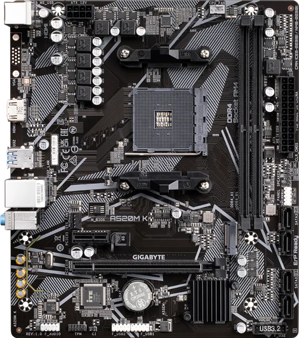 Gigabyte A520M K DDR4 AMD AM4 MicroATX Motherboard