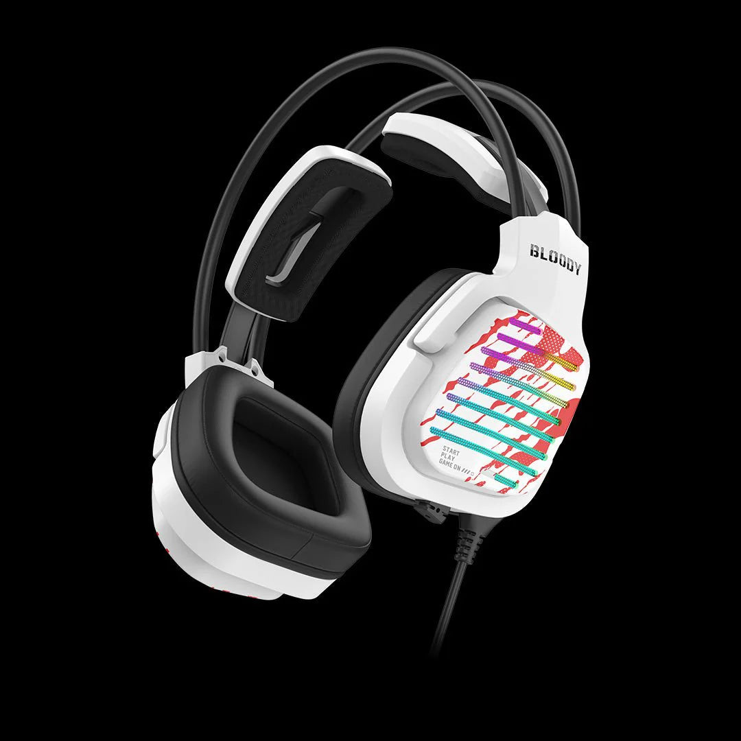 Bloody G565 Virtual 7.1 Surround Sound RGB Gaming Headset white