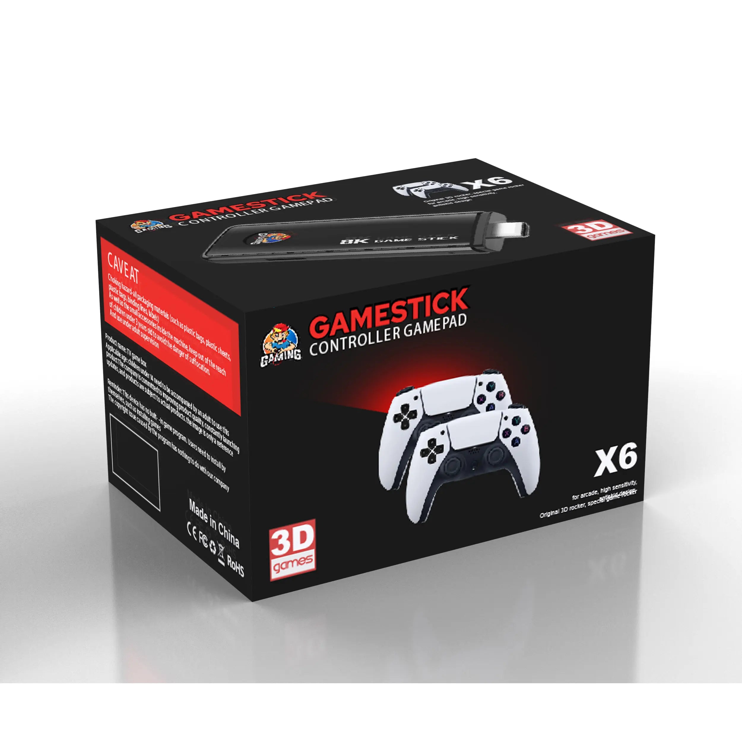 X6 64GB 8K 40000+ Games with Console Wireless 2.4G Games Stick