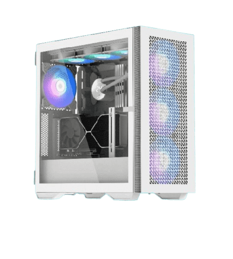 Sonic H7 ATX ARGB Gaming Case (4x ARGB Fans) – White