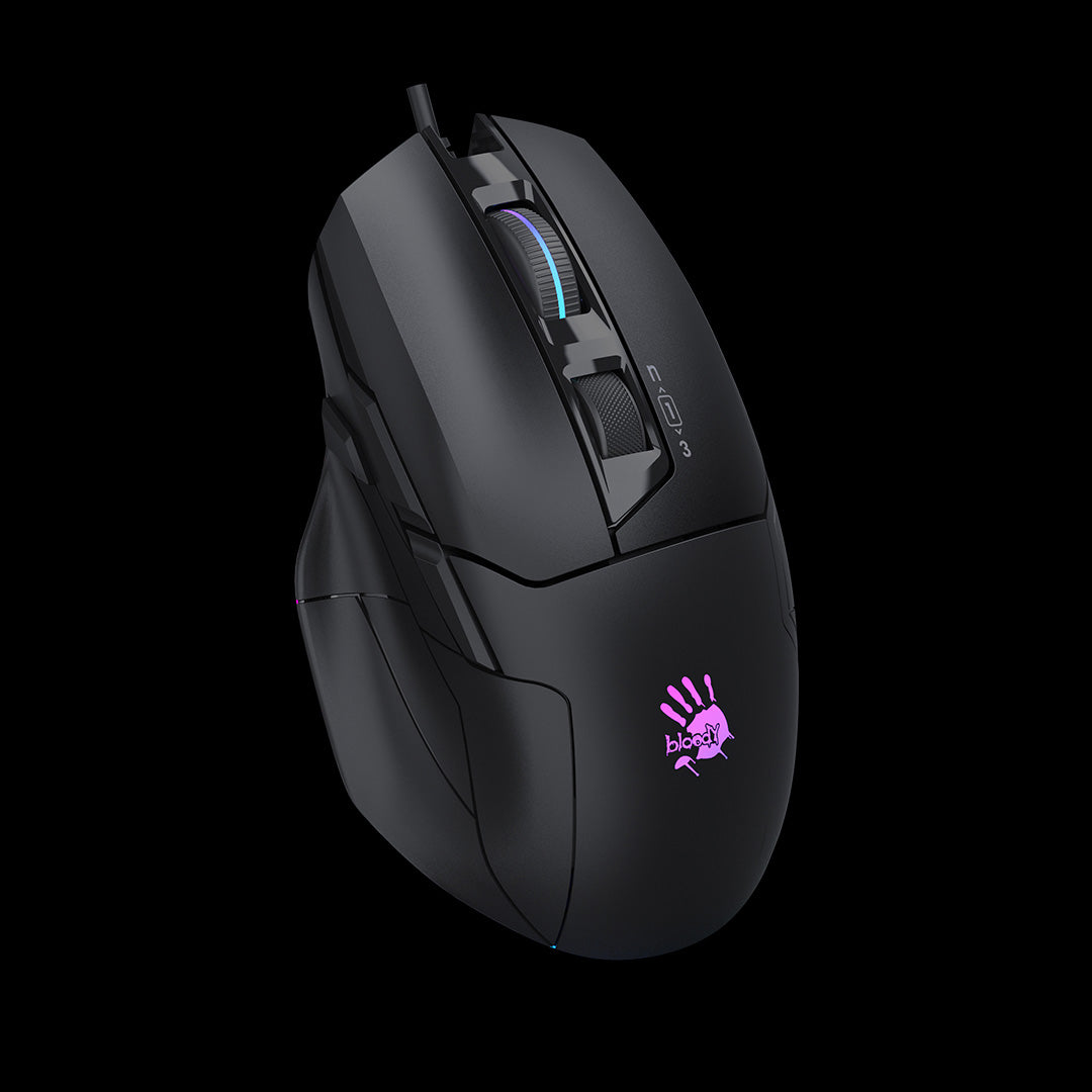 Bloody W70 Max RGB Gaming Mouse | Panda White & Stone Black - Gaming Wala Bhai