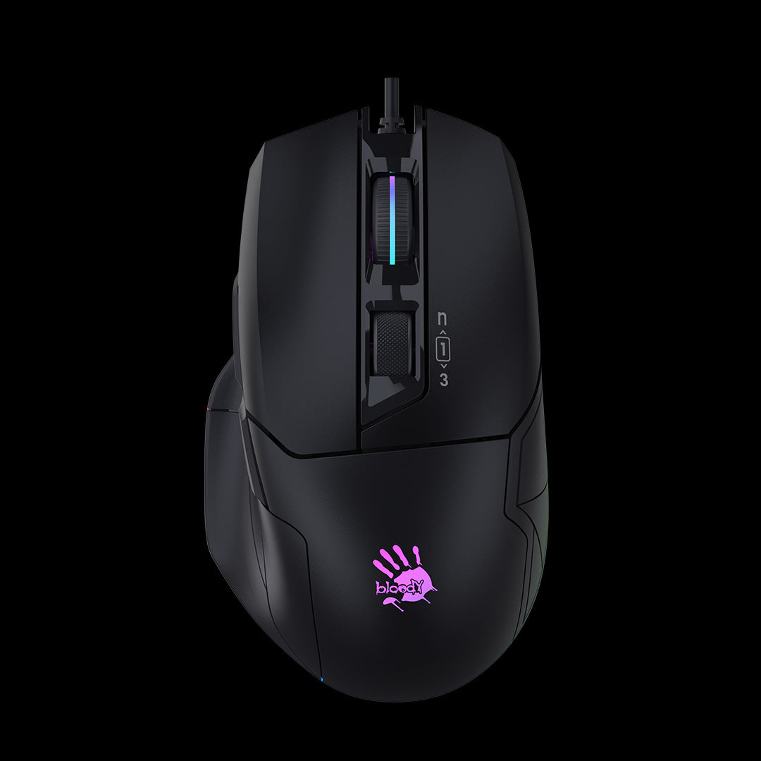 Bloody W70 Max RGB Gaming Mouse | Panda White & Stone Black - Gaming Wala Bhai