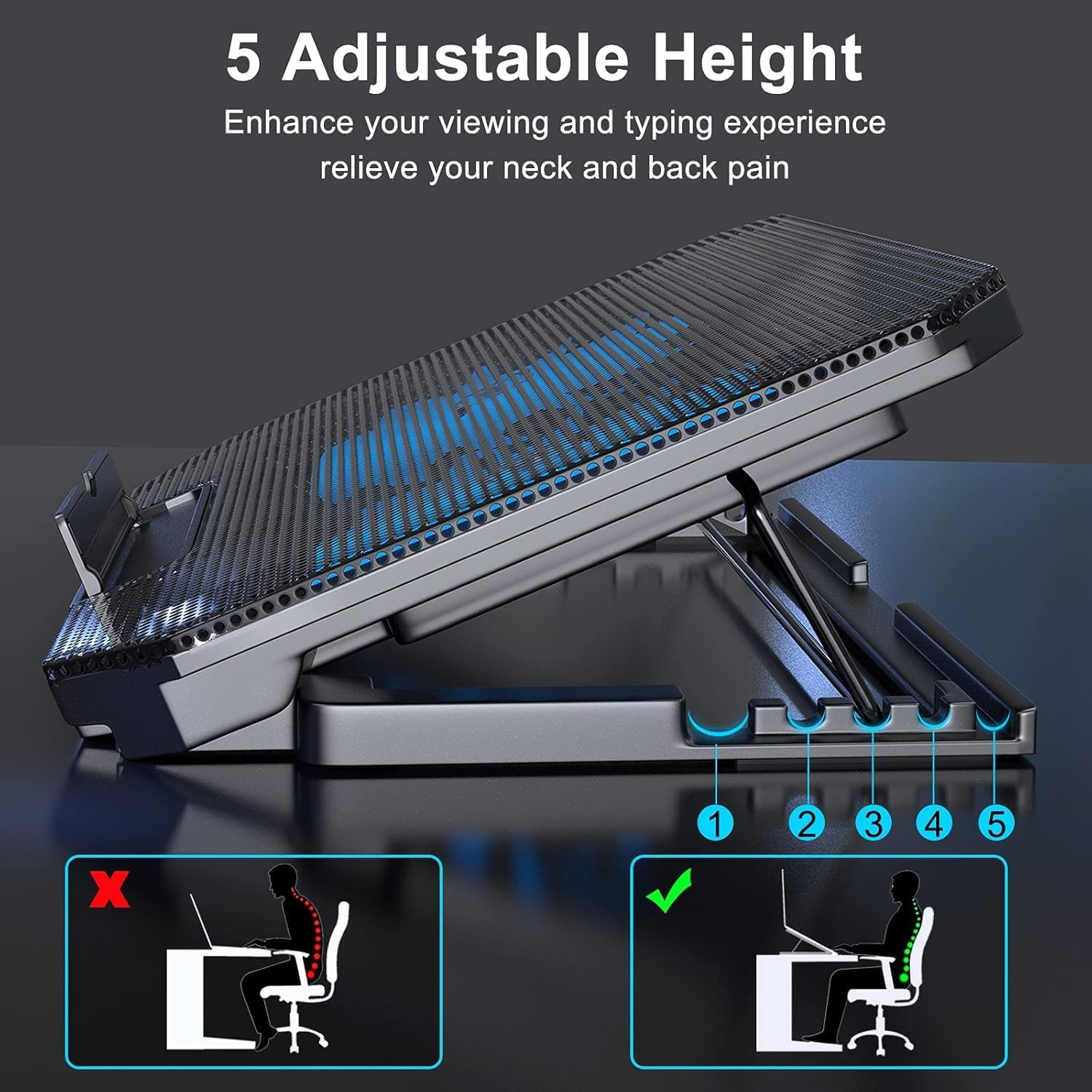 Xtrike Me FN818 laptop cooling pad detail