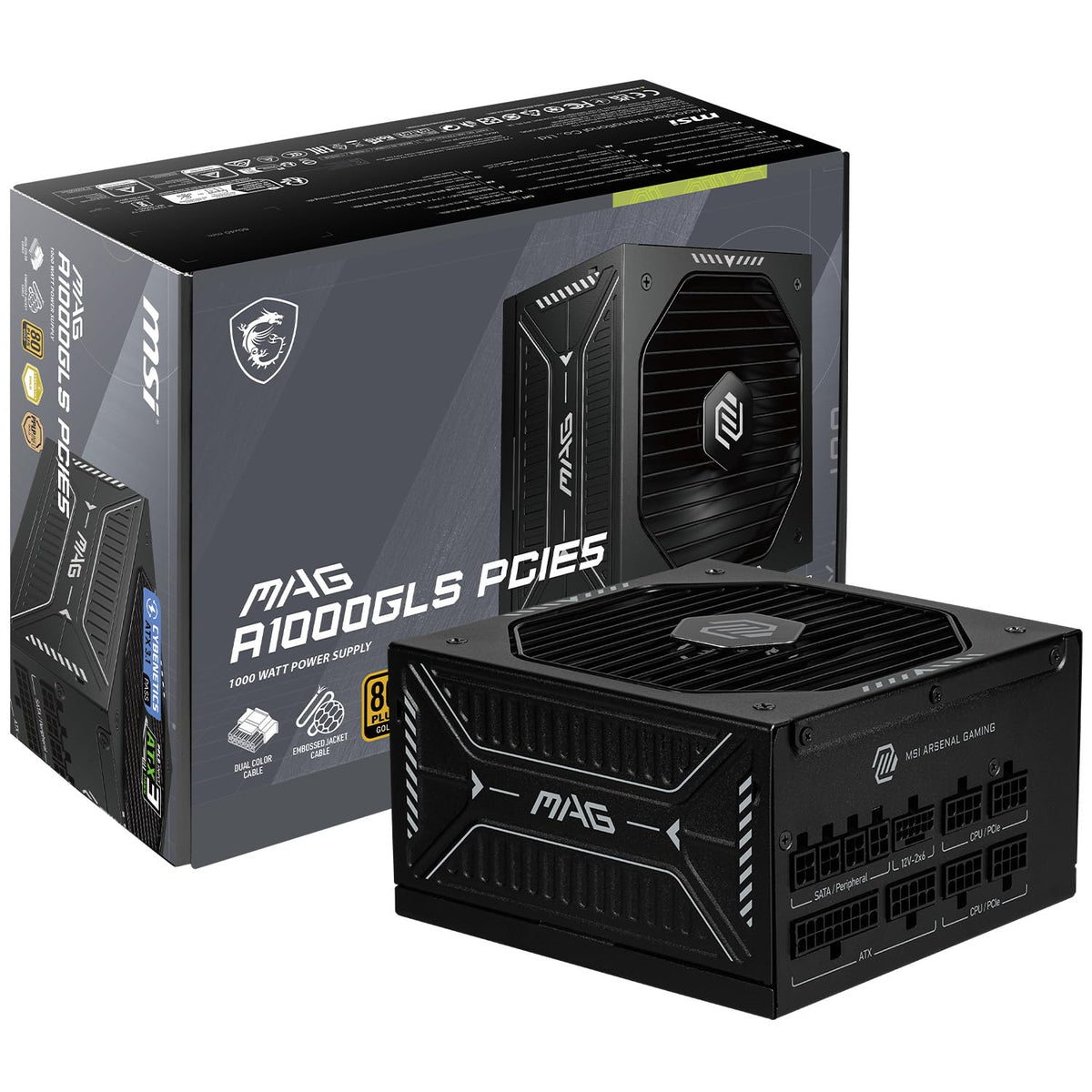 MSI MAG A1000GLS PCIE5 1000W Fully Modular Power Supply product image