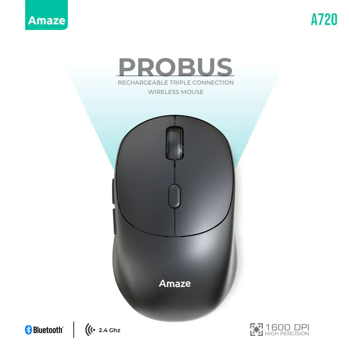 Amaze Probus Triple Connection Rechargeable Wireless Mouse | A720