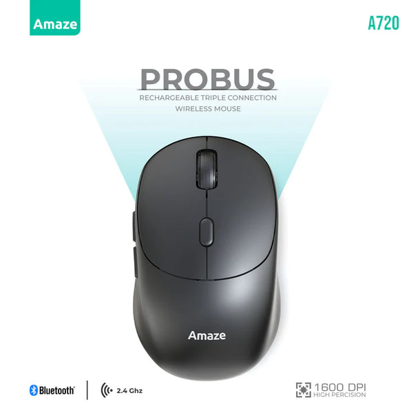 Amaze Probus Triple Connection Rechargeable Wireless Mouse | A720
