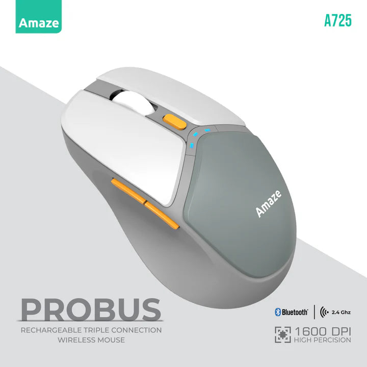 Amaze Probus Triple Connection Rechargeable Wireless Mouse | A725