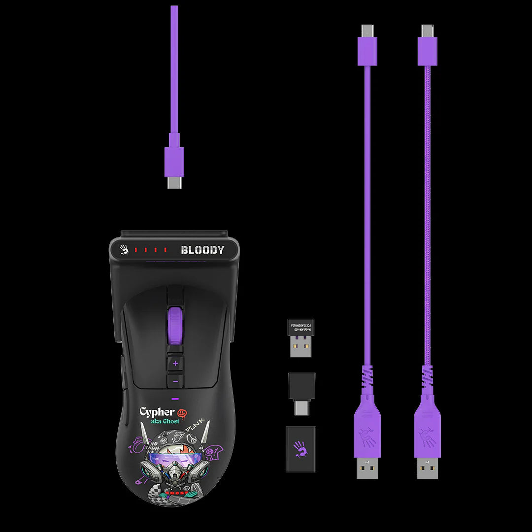 Bloody R73 Ultra Duo Dual Mode Wireless Gaming Mouse - Cypher Ghost