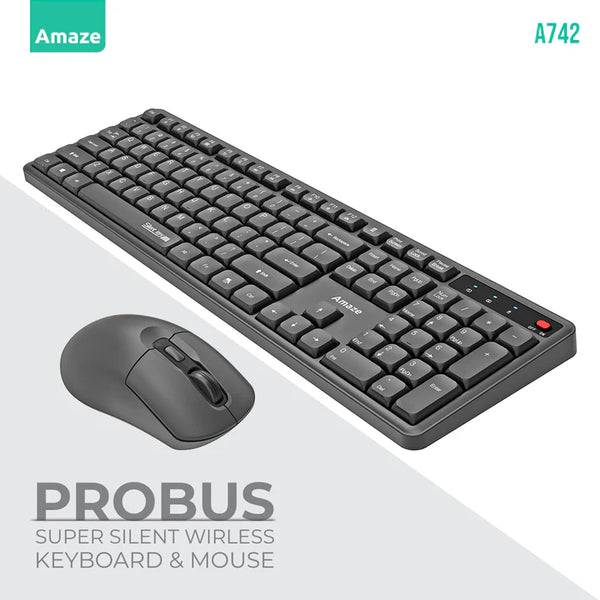 Amaze Probus Super Silent Wireless Keyboard & Mouse Combo | A742 - Gaming Wala Bhai